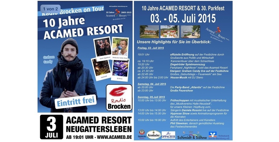 Programm 10 Jahre Acamed Resort