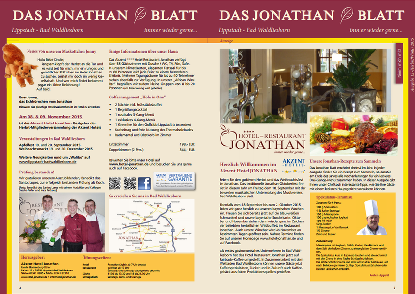 AKZENT Hotel Jonathan - 12. Jonathan-Blatt